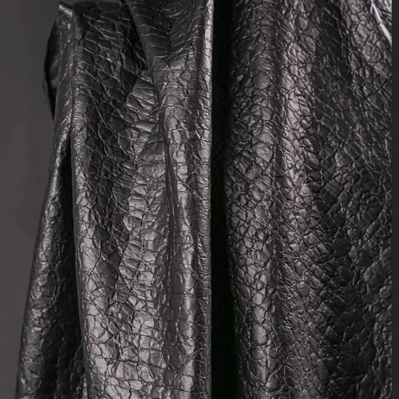 

Distressed Imitation Leather Cracked Texture Fabric Creative Coating Heavy Industry Retro Coat Bag Clothing Designer Fabric