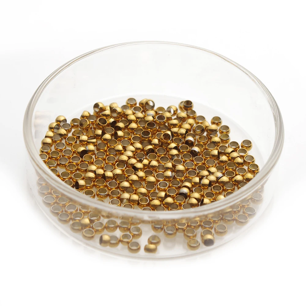 Perles d'espacement de bouchon en acier inoxydable, boule de positionnement, perles CriAJEnd pour bijoux à bricoler soi-même, fournitures exécutives, 100-200 pièces, 1.5mm, 2mm, 2.5mm, 3mm