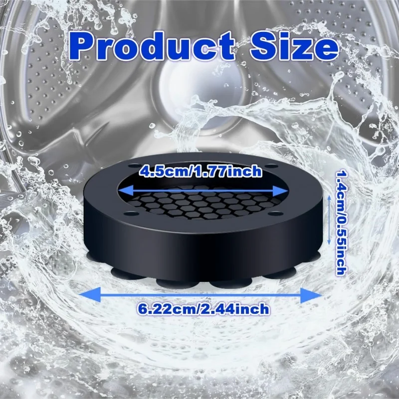 Almofadas antivibração para máquina de lavar, 4 unidades, 19 ventosas fortes, almofada silenciosa e antiderrapante, absorção de choque, pés, porta-copos de móveis