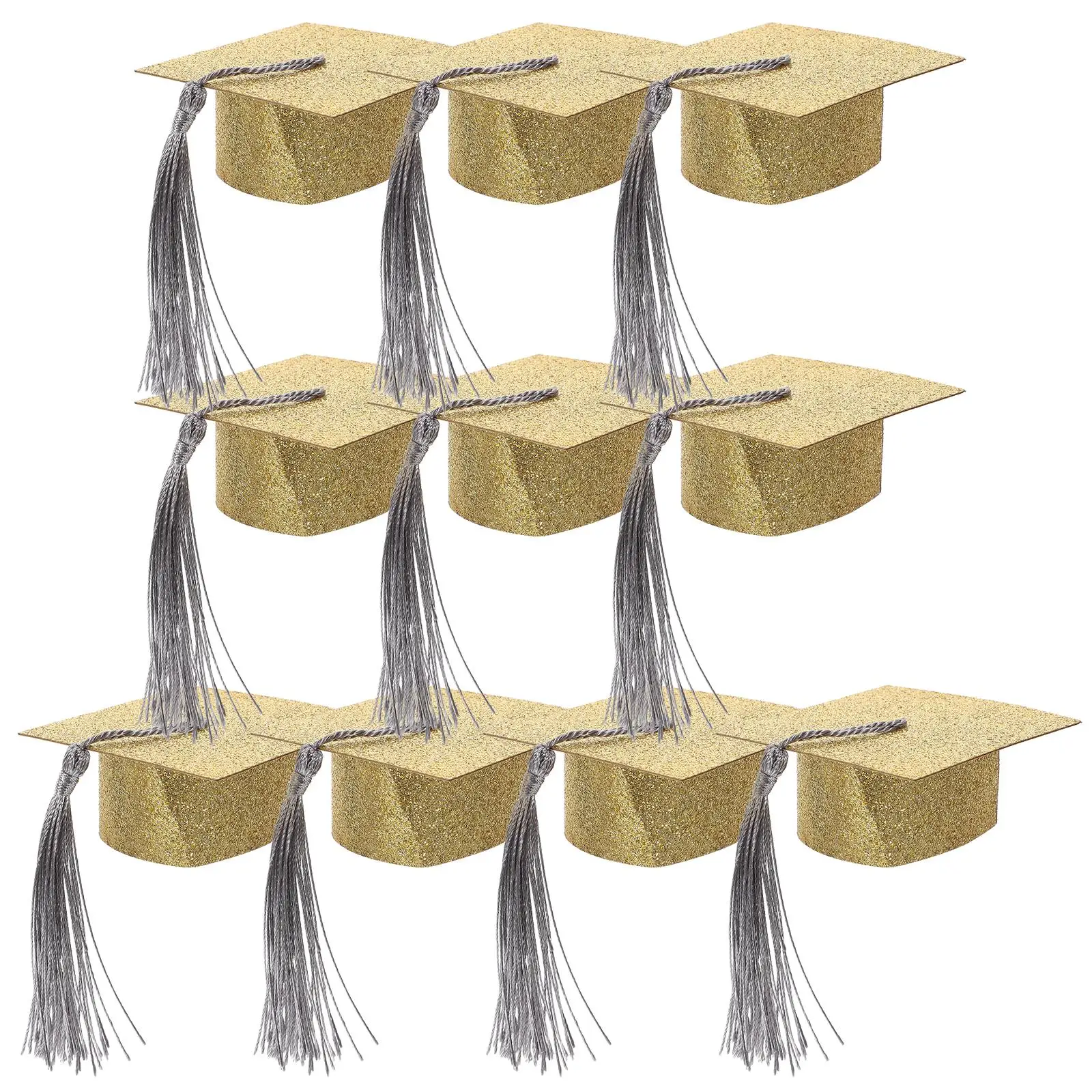 

10 Pcs Doctor Hat Decoration Caps for Graduation Toppers Tag Brooch Wine Glasses Decorations Paper Covers Mini Cup Child