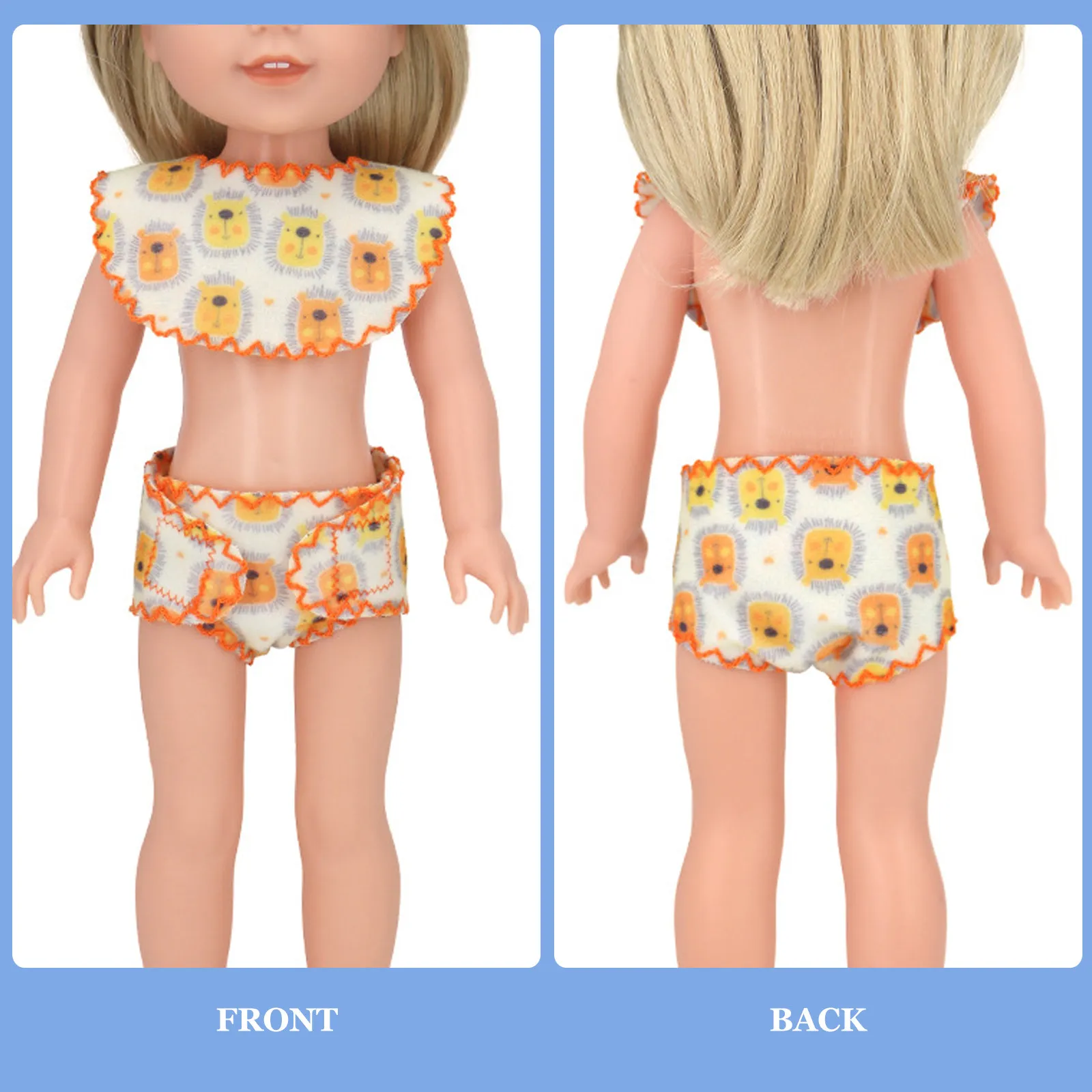 

5Sets Mini Underpants Bibs Set Small Clothes Reusable Cute Underwear for Girls Pretend Play Dress Up Accessories Parenting