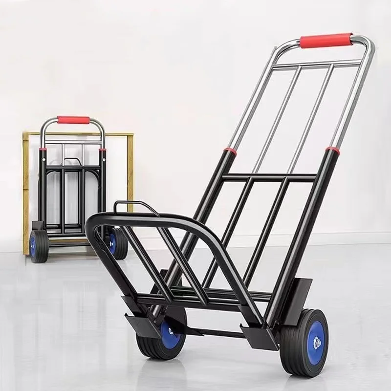 portable-folding-shopping-cart-small-hand-pulled-truck-vegetable-market-cargo-transport-household-moving-tool-stainless-steel