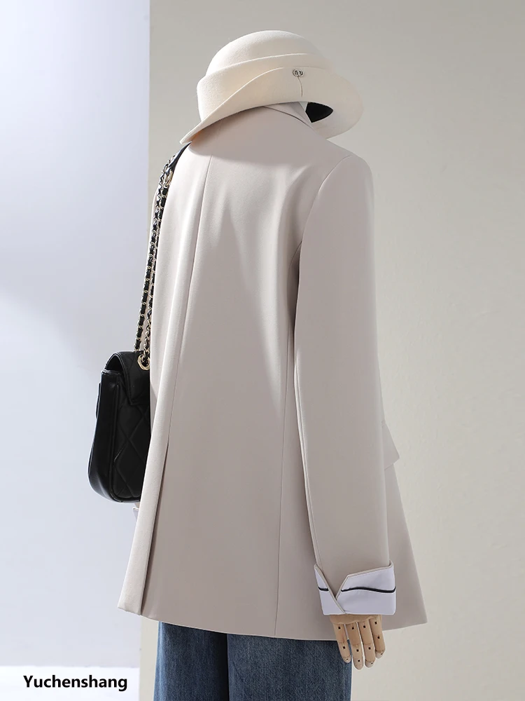 Beige Kaffee Schwarz Weibliche Blazer Damen Lose Casual Winter Damen Jacke