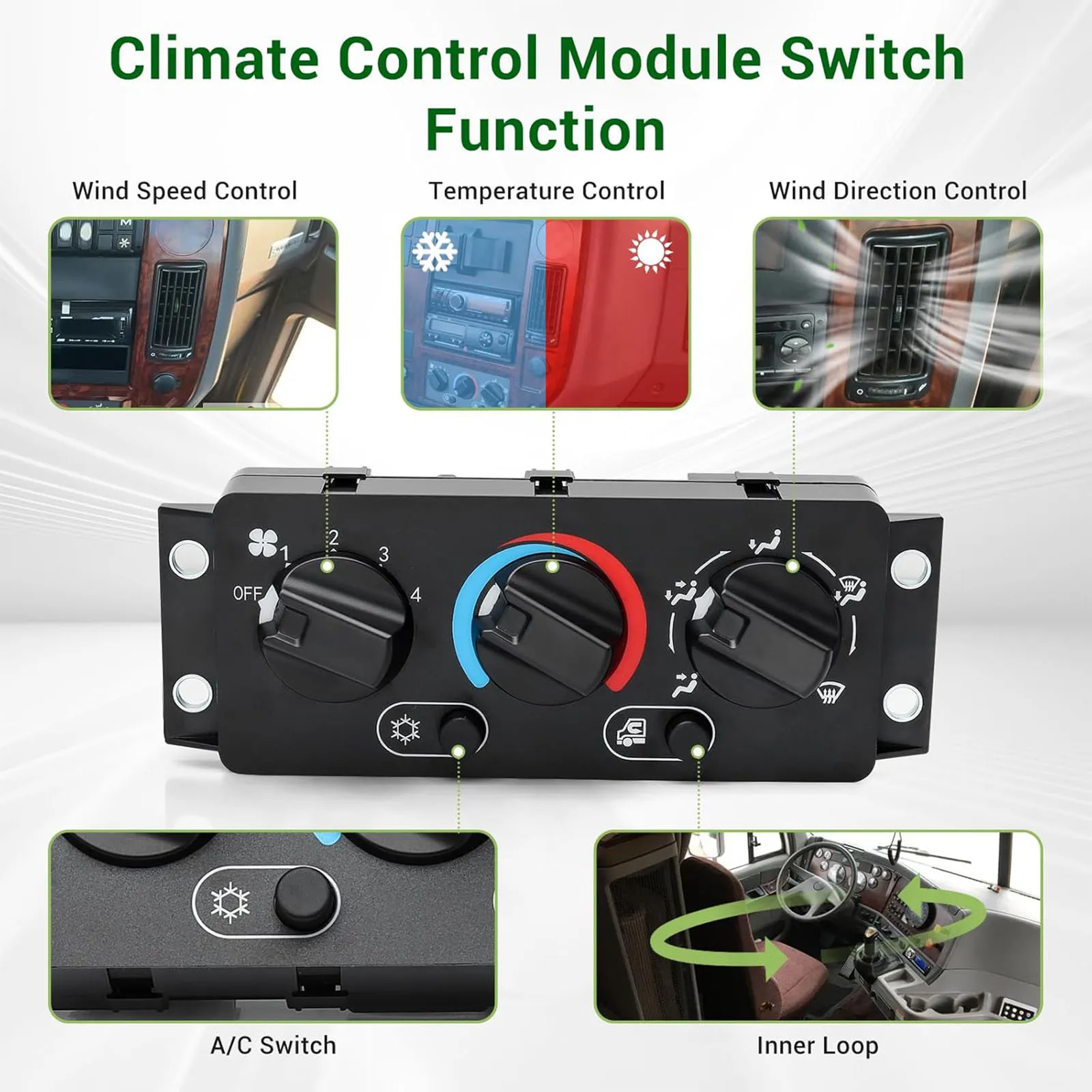 

1pc Temperature Control Panel Compatible For Mack CHU CXU 612 613 614 20992943 25110700 Car Accessories