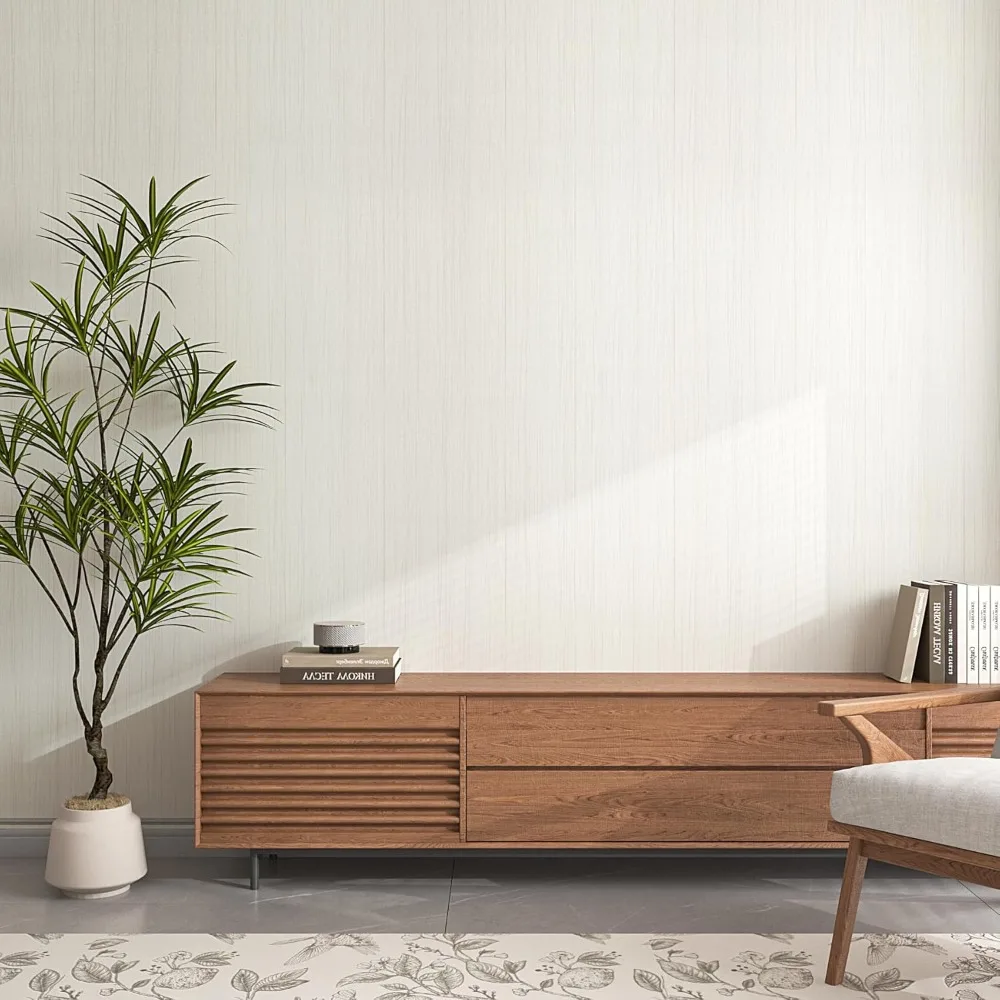 ورق اتصال خشبي كبير مقاوم للماء باللون البيج والأبيض لخزائن المطبخ، ورق جدران سهل التقشير واللصق على سطح الطاولة، مقاس 36 × 200