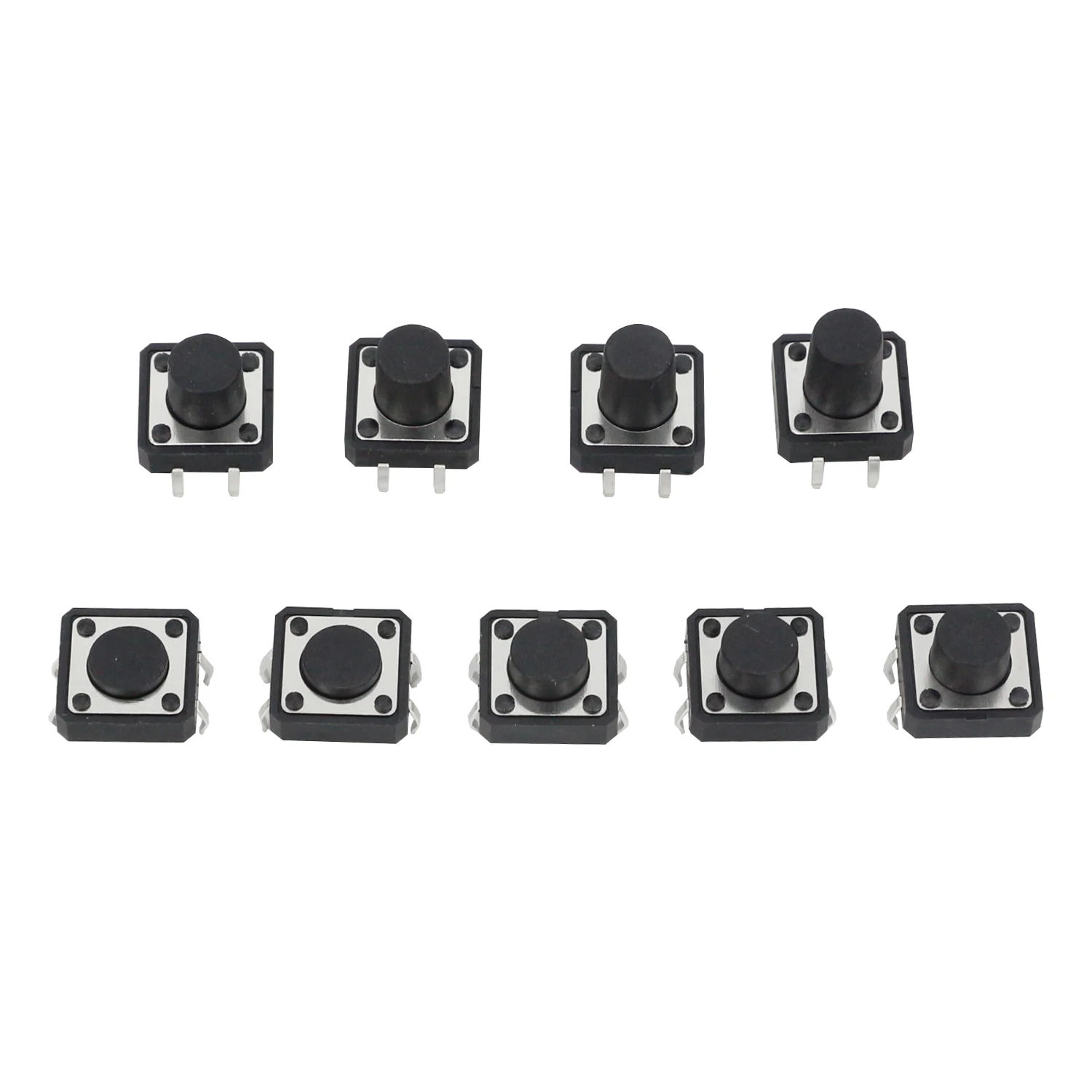 20PCS 12x12 12*12*4.3mm 5mm 4.5 6 7 8 9 9.2 10 11 11.5 4Pin Tactile Tact Push Button Micro Switch Self-reset DIP Switches