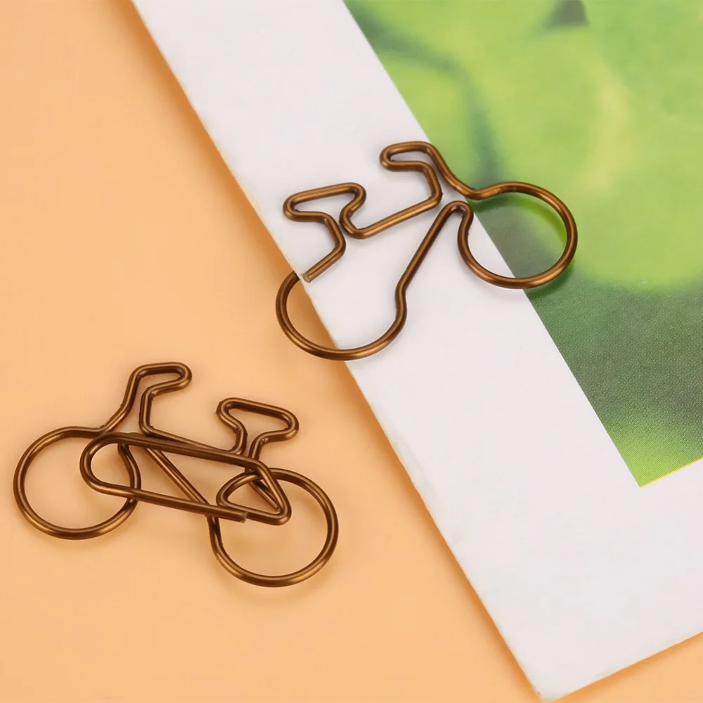 20pcs Pclip Metal Bicycle Shape Paper Clips Bicycle Coffee Metal Paper Clips Durable Construction Bookmark Clips Office Use