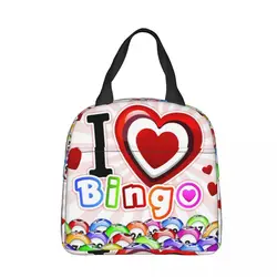 Bolsas de almuerzo con aislamiento de Game I Love Bingo, bolsa enfriadora, contenedor de almuerzo, Tote portátil, fiambrera, bolsos de comida, Picnic de playa