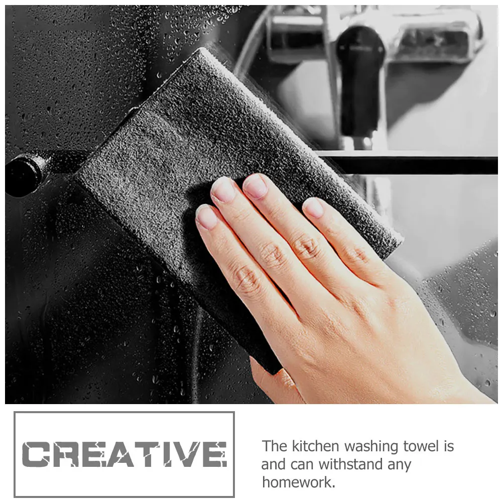 

10 Pcs Kitchen Cleaning Towels Wiping Bowl Cloth Washing up Cloths for Dishes Dishcloth Super Absorbent Dishcloths Black