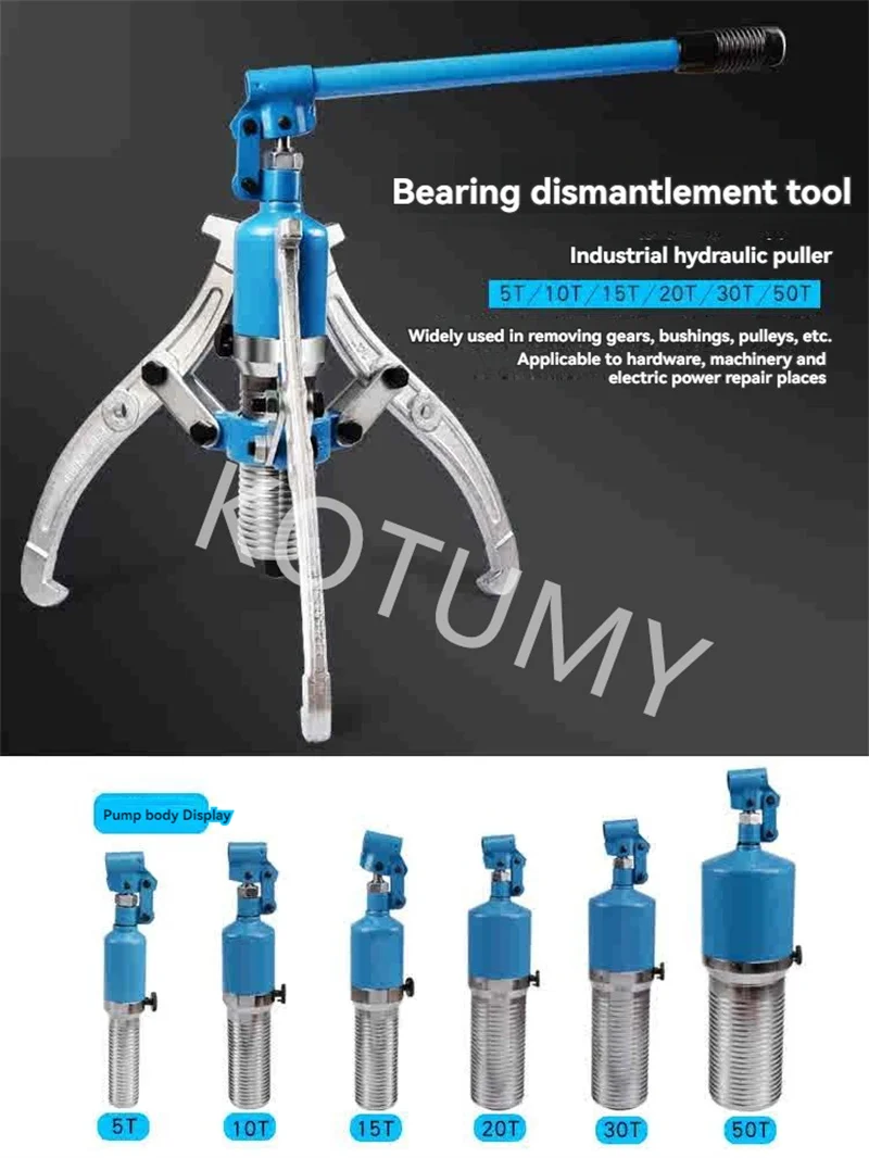 Hydraulic Pulling Horse Three Claw Universal Puller Bearing Disassembly Tool Industrial Grade Puller Code 20 Ton 20t Extractor