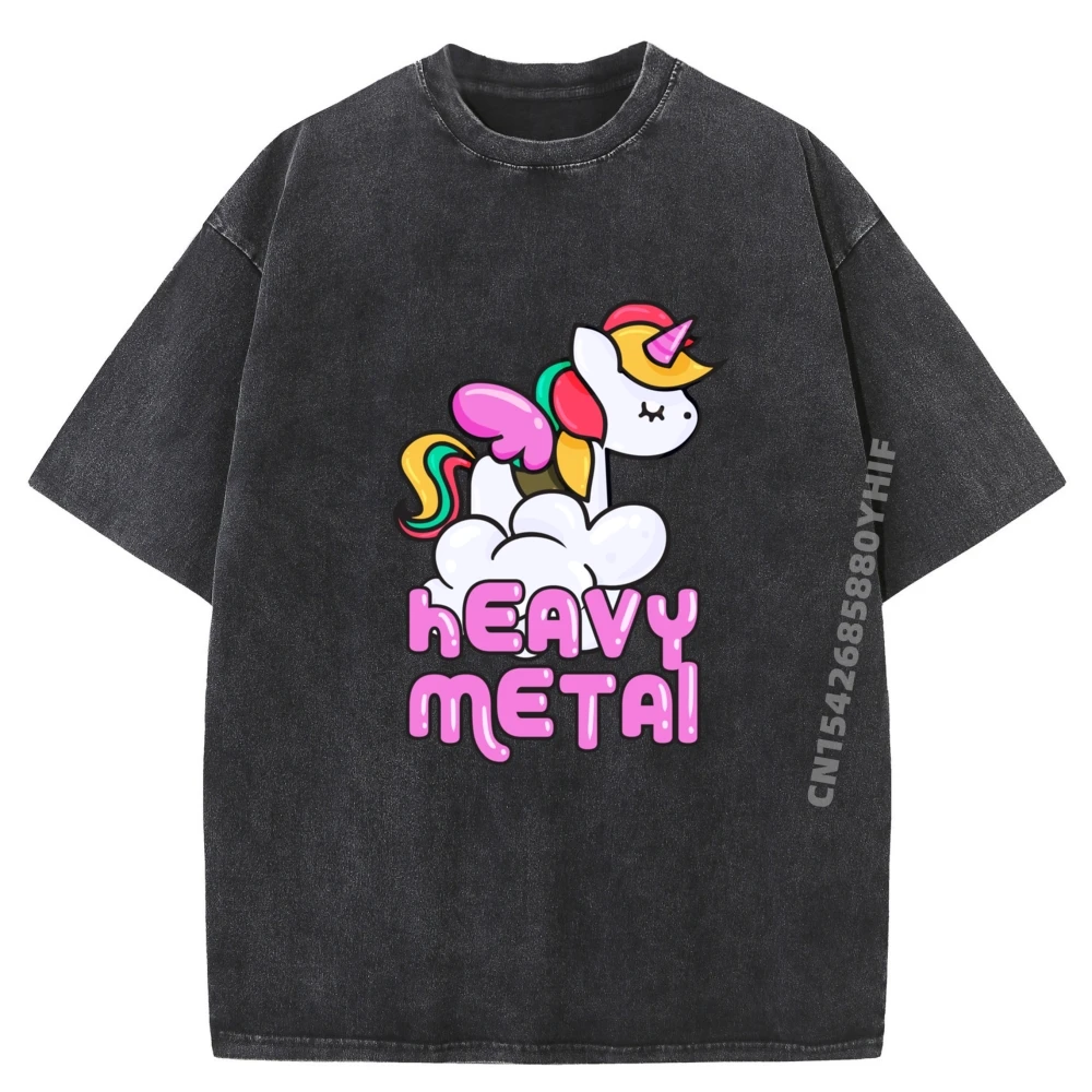

Normal Unicorn T-shirt Funny Washed T Shirt Men Vintage Cotton Street Style Graphic Summer Printed Top