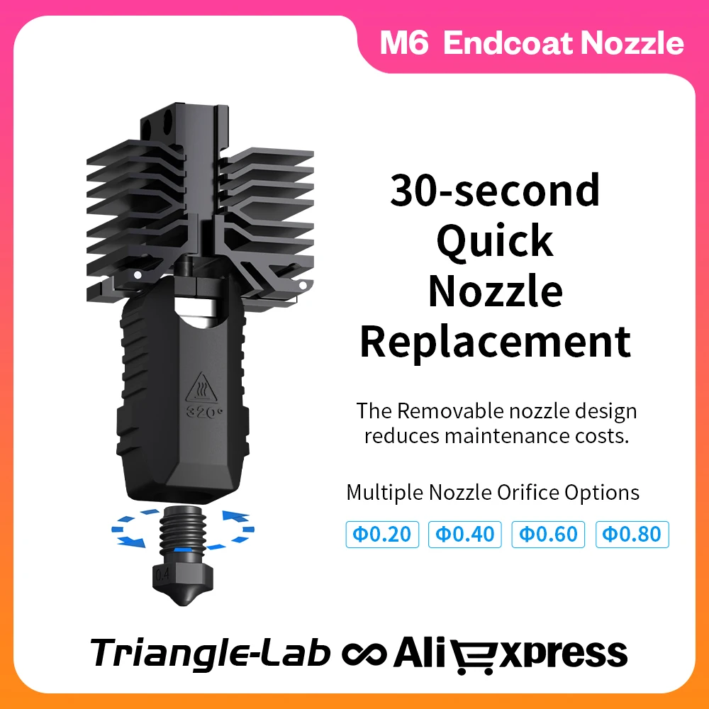 Trianglelab&Phaetus Conch Hotend مناسب تمامًا لـ QIDI Plus4 فوهة معطف نهاية قابلة للإزالة ومقاومة للاهتراء للغاية #4