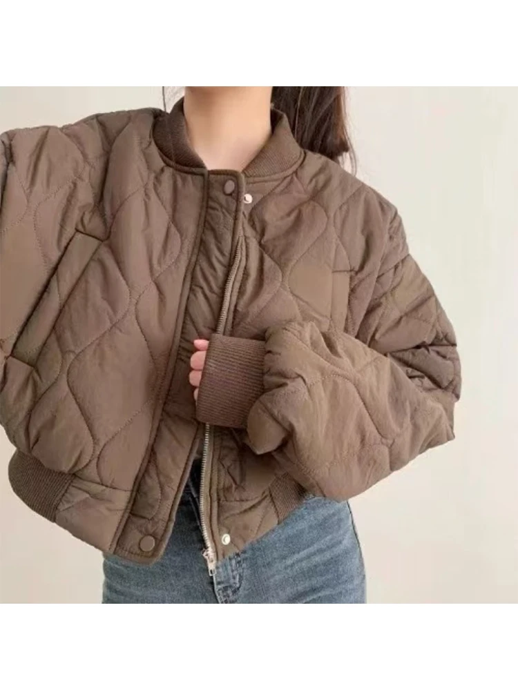 

Cotton padded women's autumn and winter ins Hong Kong style short baseball jacket, thick cotton jacket, multi-color coat Y2K