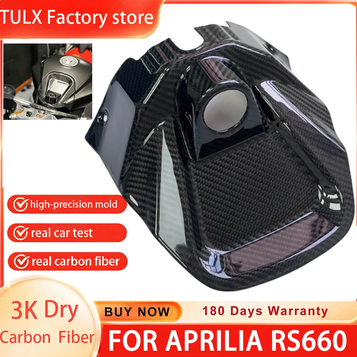 

3K Dry Carbon Fiber ront fuel tank key ignition cylinder cover Motorcycle Accessories For APRILIA RS660 2021 2022 2023 2024