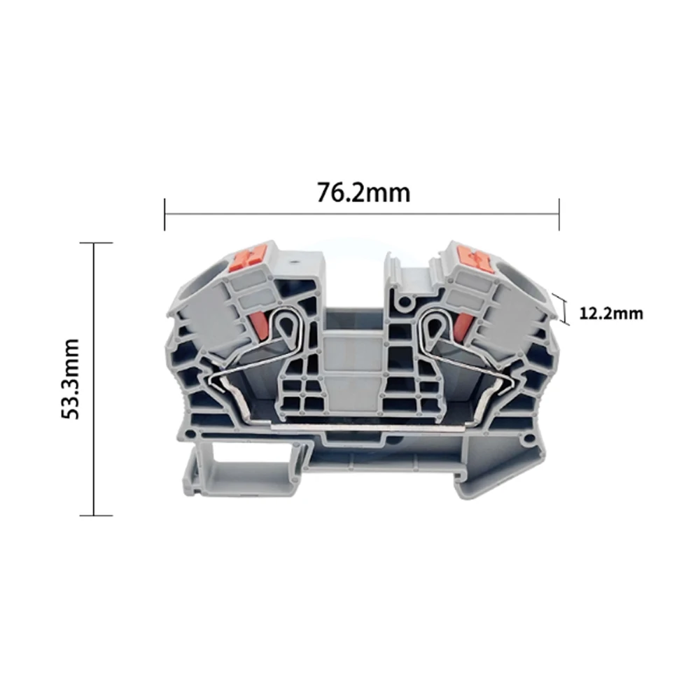 (10 pcs) PT16 Spring-loaded Direct-insertion 16mm² Tool-free Rail-mount Combination Plug-in Terminal Block PT-16