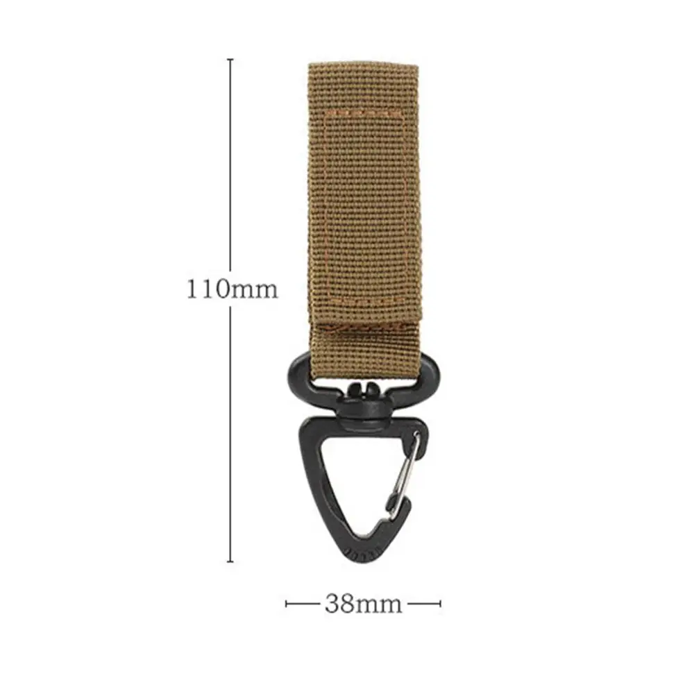 Outdoor Camping Hiking Molle Tactical Gear Nylon Ribbon Knapsack Keychain Triangle Backpack Waist Bag Fastener Hook Buckle