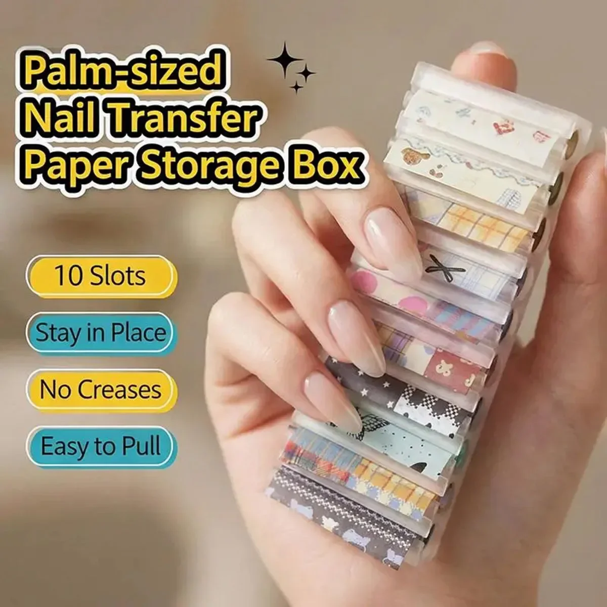    DIY Nagelaufkleber Gestreifte Blumen-Nagelsticker Nagelfolie Farbverlauf Transferfolie Aufbewahrungsbox Handgefertigte Dekorative Accessoires