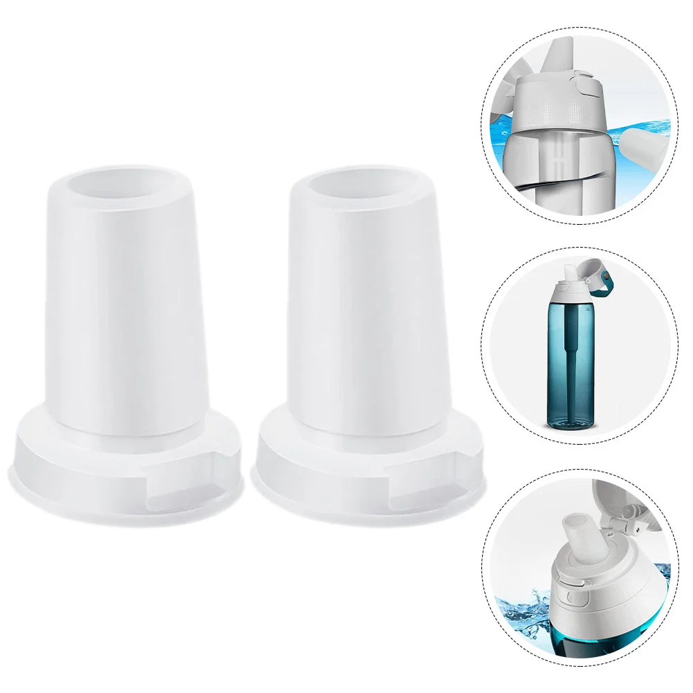 

2 Pcs White Water Bottle Replacement Mouth Various Bottles Mouthpiece Accessories Parts Silica Gel Bite Valve Attachment
