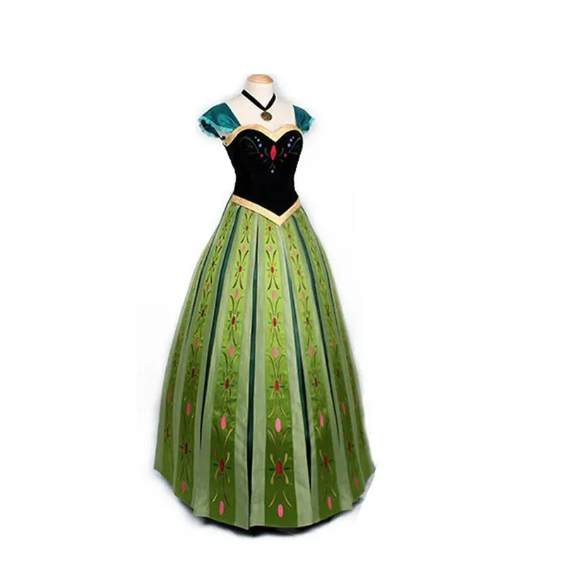 NewAdult 프린세스 할로윈 파티 코스프레 겨울왕국 안나 의상 롱 퍼포먼스 드레스 여자친구 생일 선물2025