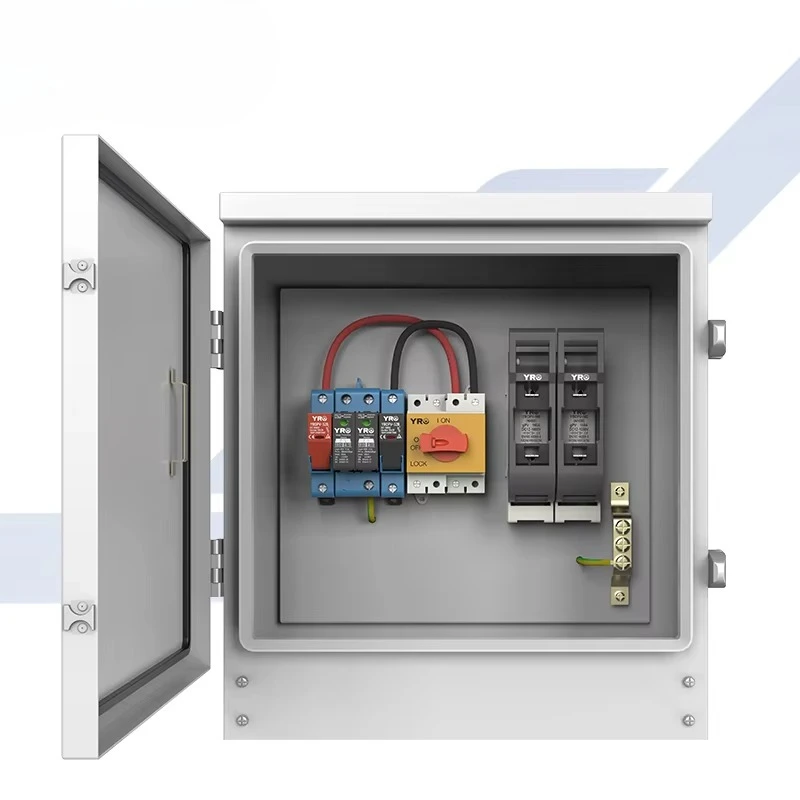 OEM Distribution Box IP65 Cold Steel Metal DC Combiner Box Junction Box 1 String for Solar Panel