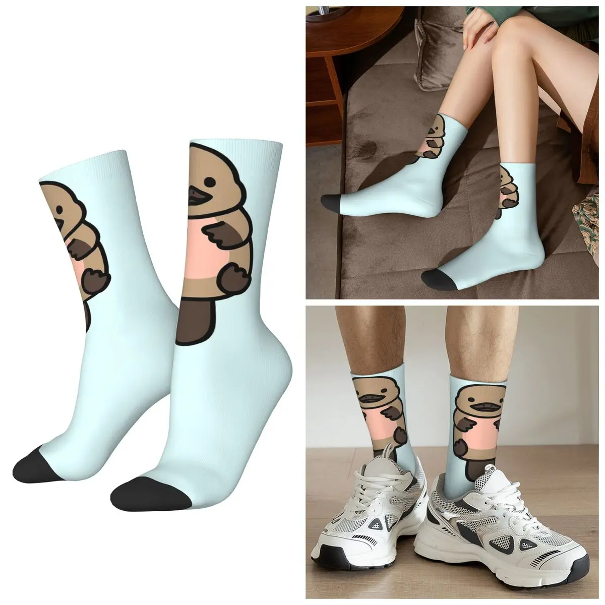 

Всесезонные носки Platypus, носки в стиле Харадзюку, забавные чулки для мужчин и женщин, рождественские подарки