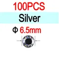 6.5mm Silver 100pcs