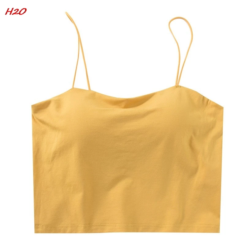 MODX-Camisola Acolchoada Feminina, Camisola Regata de Algodão, Tudo em Um, Bustier Sem Sutiã, Envoltório Curto do Umbigo, Camisa Assentamento, Quente, Novo