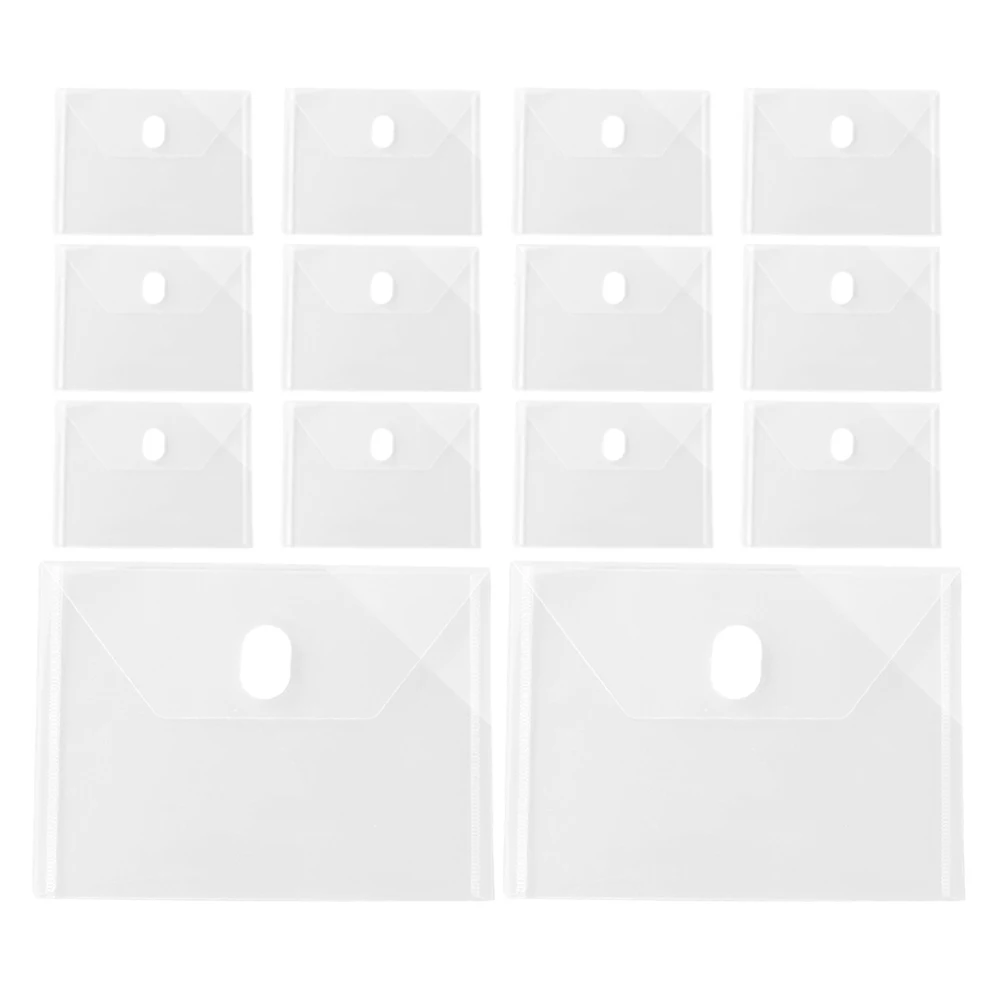 

24pcs Touch File Bag Clear Plastic Envelope Waterproof Document Holder Organizer For Receipts Stickers Photos Cash Travel