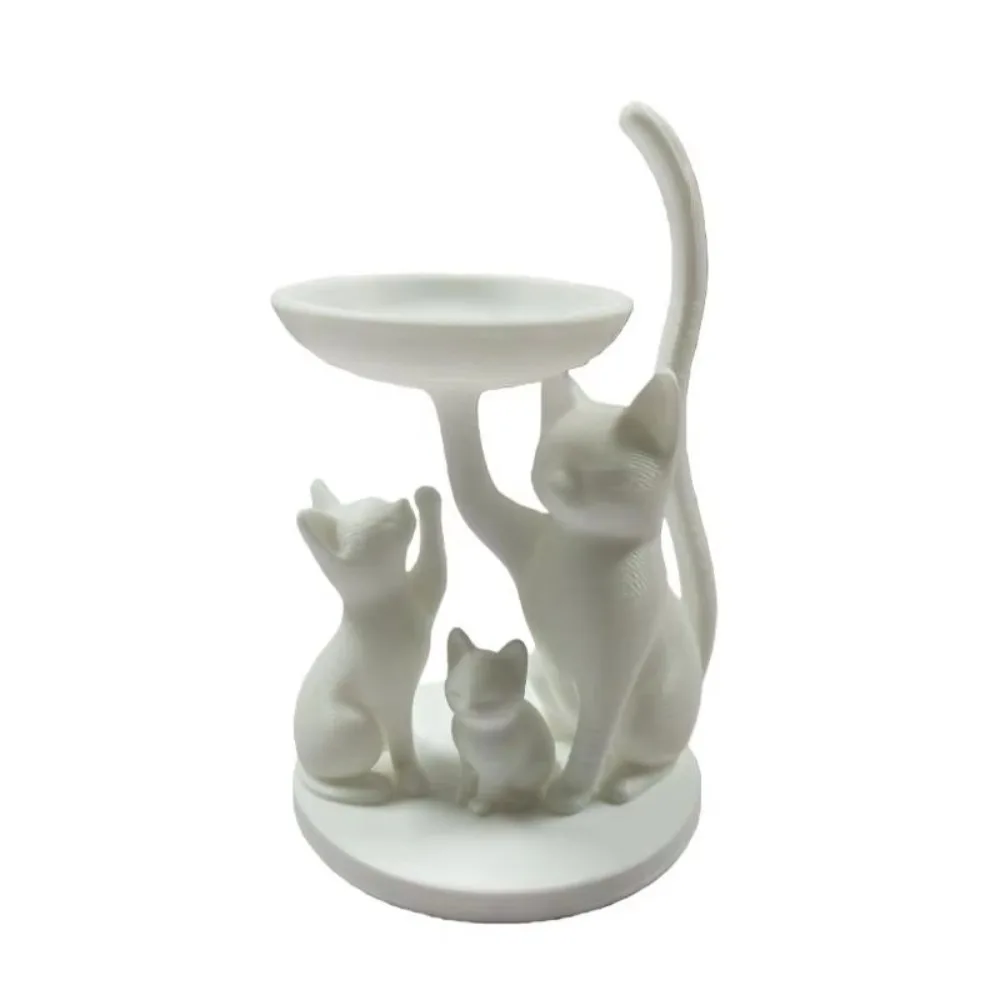 New 3D Printed Black Cat Jewelry Tray Plastic Multi-purpose Makeup Organizer Decorative Cat Decor Tray Desktop Storage