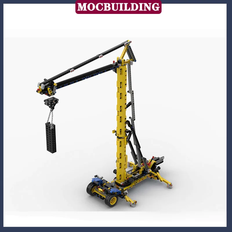 MOC City Technology Mobile Tower Crane Model Building Block Assembly Trailer Truck Boy Toy Birthday Gift