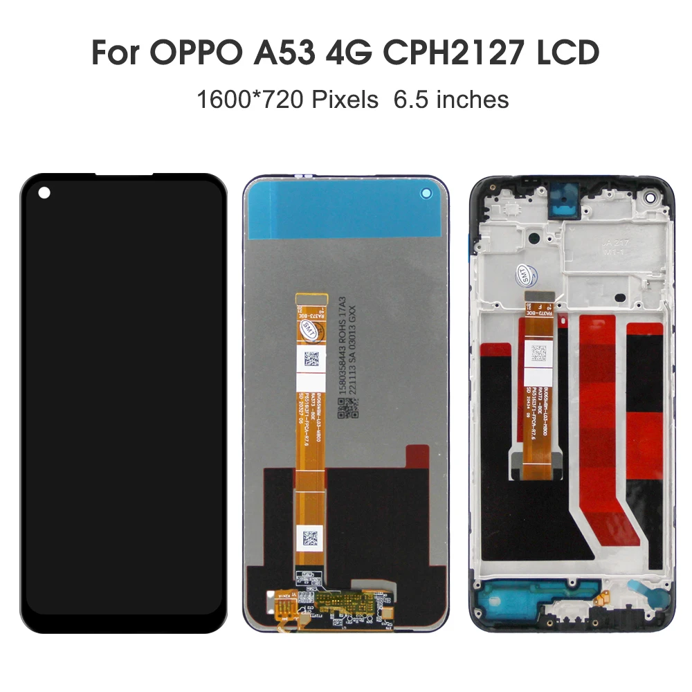 For OPPO A53S 4G 6.5\'\'For OPPO A53 4G CPH2139 CPH2135 CPH2127 LCD Display Touch Screen Digitizer Assembly Replacement
