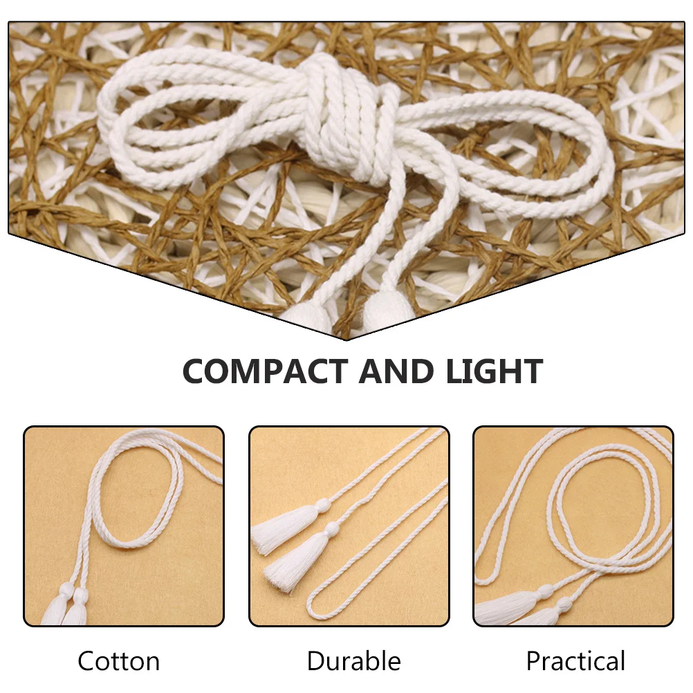 

20pcs Cotton Tassel Tie Back Fringe Tassel Rope Tie Backs H Woven Durable Curtain Drapery Accessories Home Decor