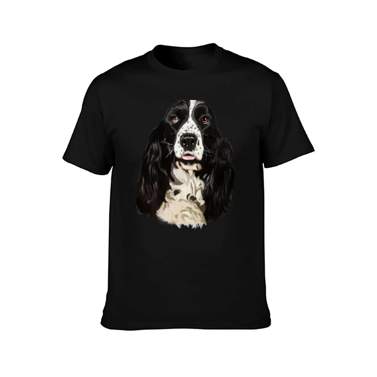 Cocker spaniel T-Shirt, Summer Casual Cotton Tee, Oversized Streetwear Tops, Vintage Graphic Print, Loose Fit Short Sleeve