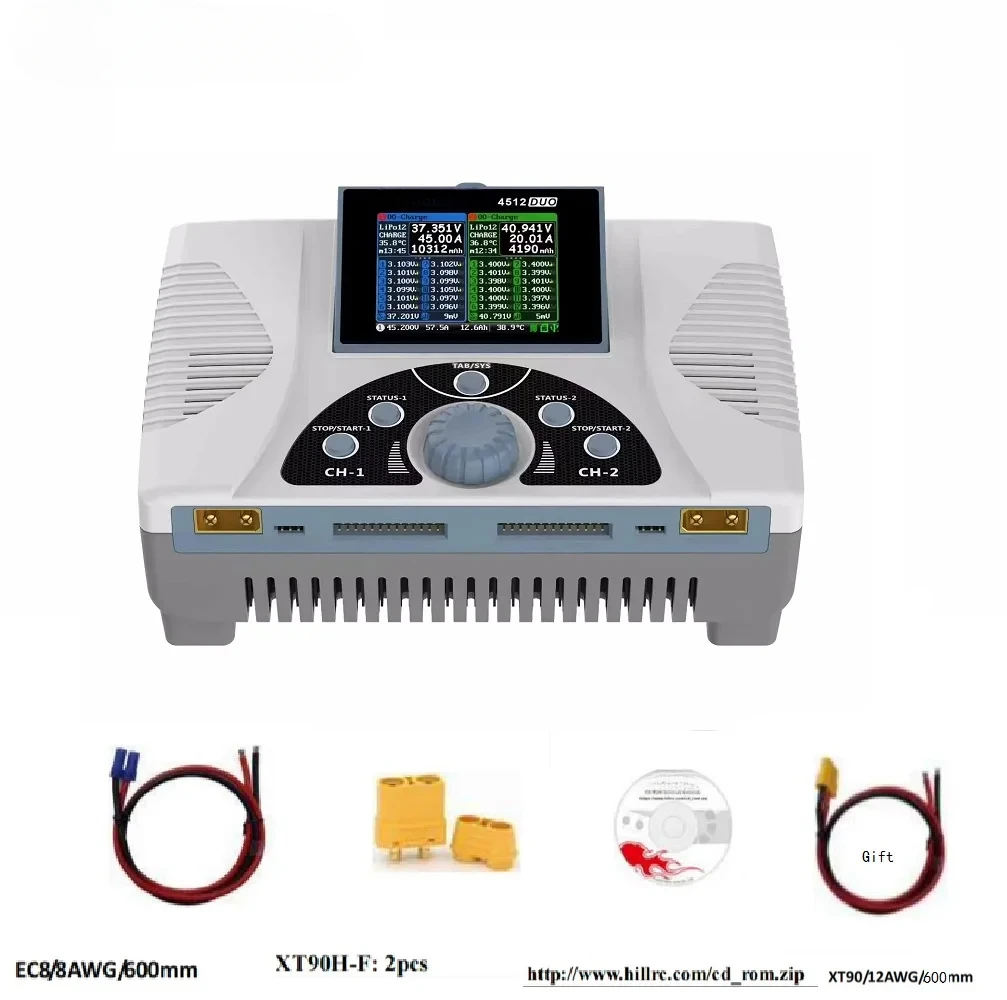 

4512 DUO 2800W 80A Smart Balance Charger Discharger for LiPo, Lilo, LiFe, LiVH, LTO, NiZn, NiMH, NiCd, Pb