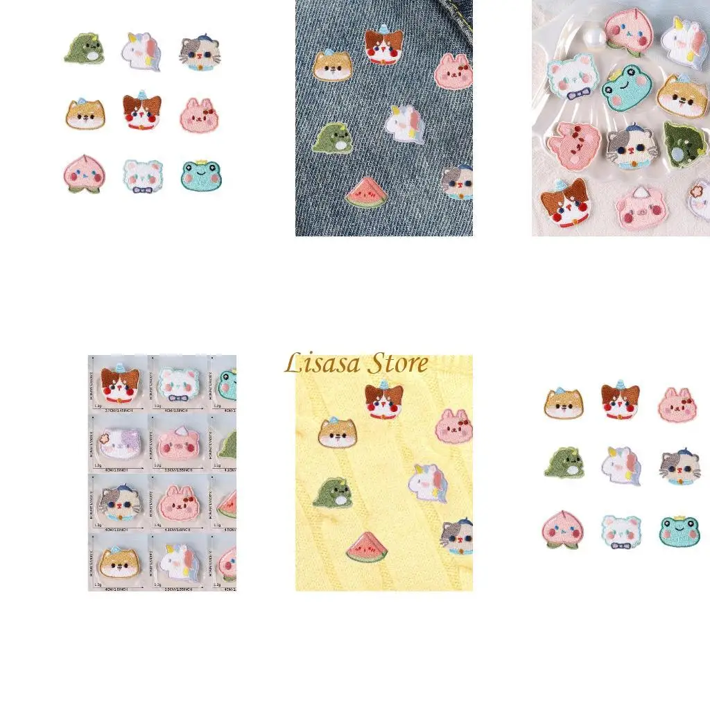

M6CC Pack Of 12 Animal Embroidery Adhesive Patches Stickers Nonsewing For Kids Adult