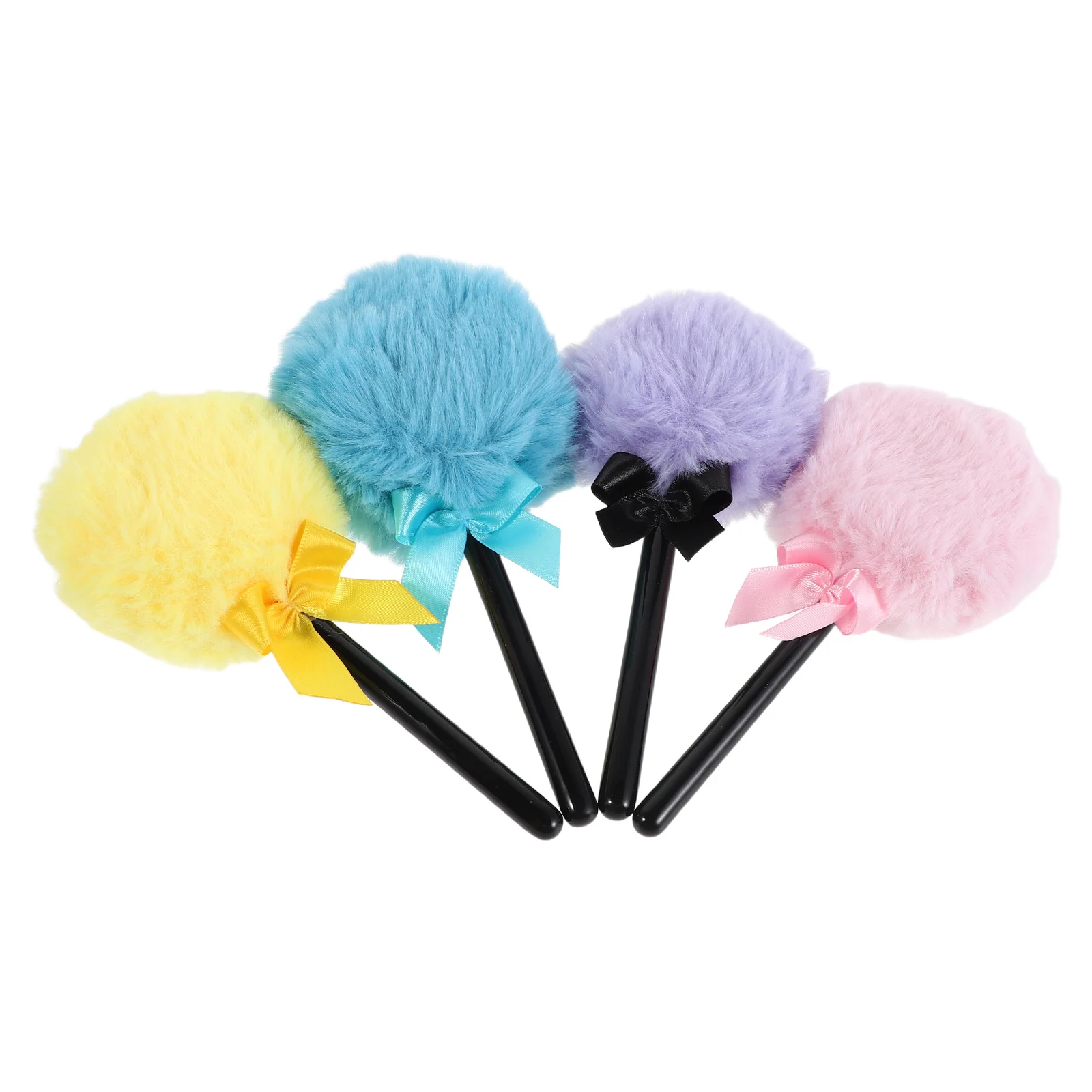 4 pezzi di trucco frullatore soffio manico lungo applicatore a forma di lecca-lecca per fondotinta in polvere sciolto snellente lavabile riutilizzabile bellezza