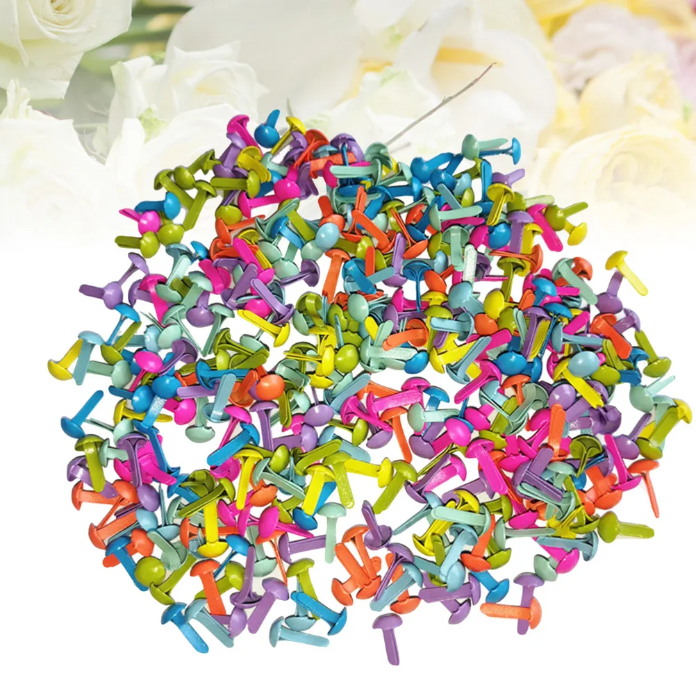 

100Pcs Pastel Brads Assorted Colors 8x20mm Scrapbooking Craft Making Stamping DIY Premium Material No Fading Easy Use