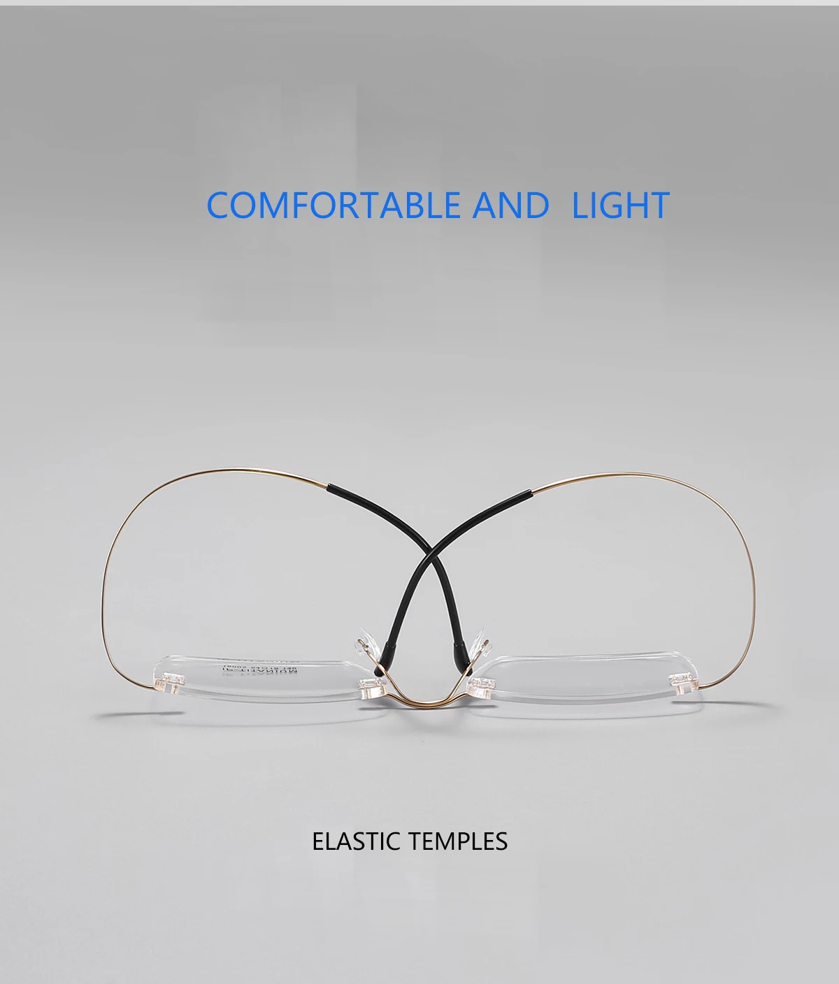 Quadratische randlose Business-Brille ultraleichte Brillen aus reinem Titan Mode Retro optische Rezept rahmen Mann Frau 1006 – Detail 3