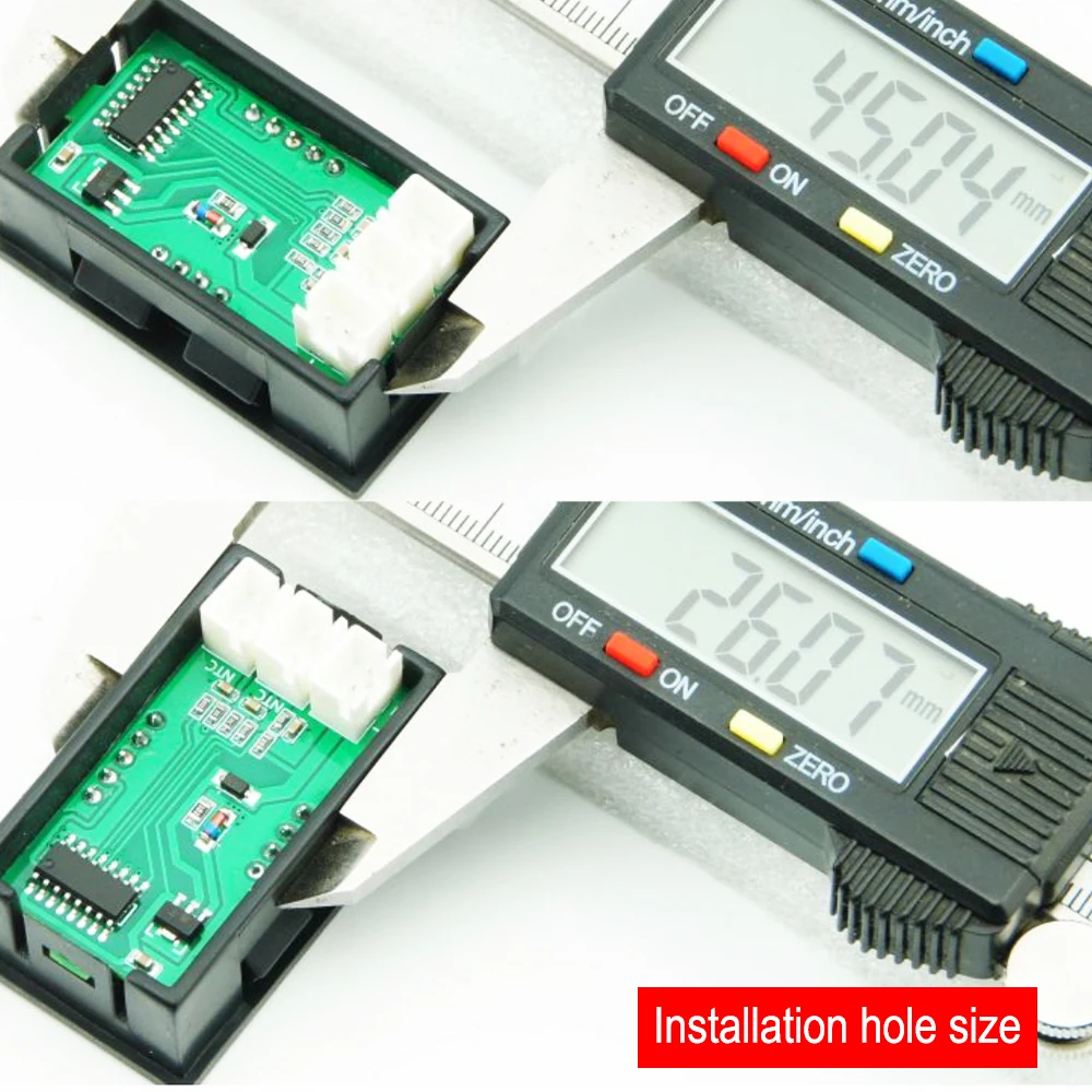 DC4-30V 100cm Digital DC Dual Display Voltmeter Thermometer Temperature Sensor Detector With NTC 10K 3950 Probe