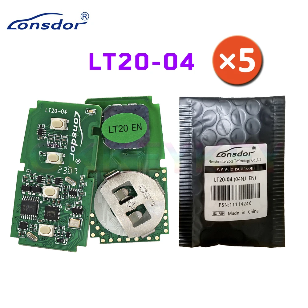 5 قطعة/الوحدة Lonsdor LT20-04 LT20 مفتاح ذكي PCB 8A + 4D لتويوتا لكزس العمل مع K518 K518ISE KH100 + دعم 3370 5691 F433 0500