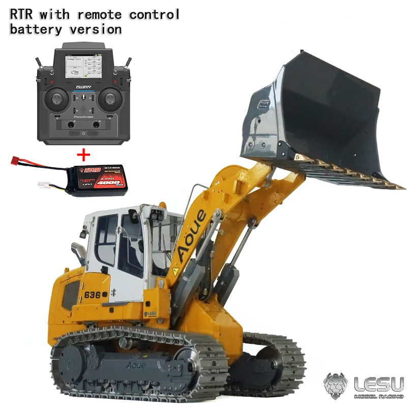 Loader 1/14 engineering machinery hydraulic model remote control toy LR636 standard metal crawler loader LESU