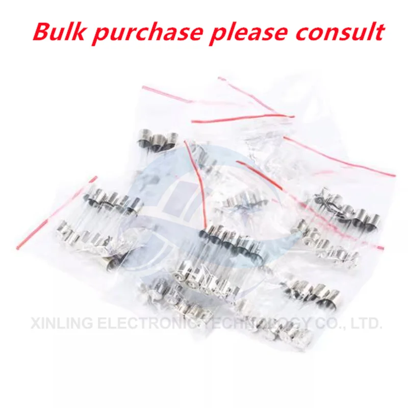 Pacote de fusível misto 6x30mm 250v, 10 modelos (5 de cada)