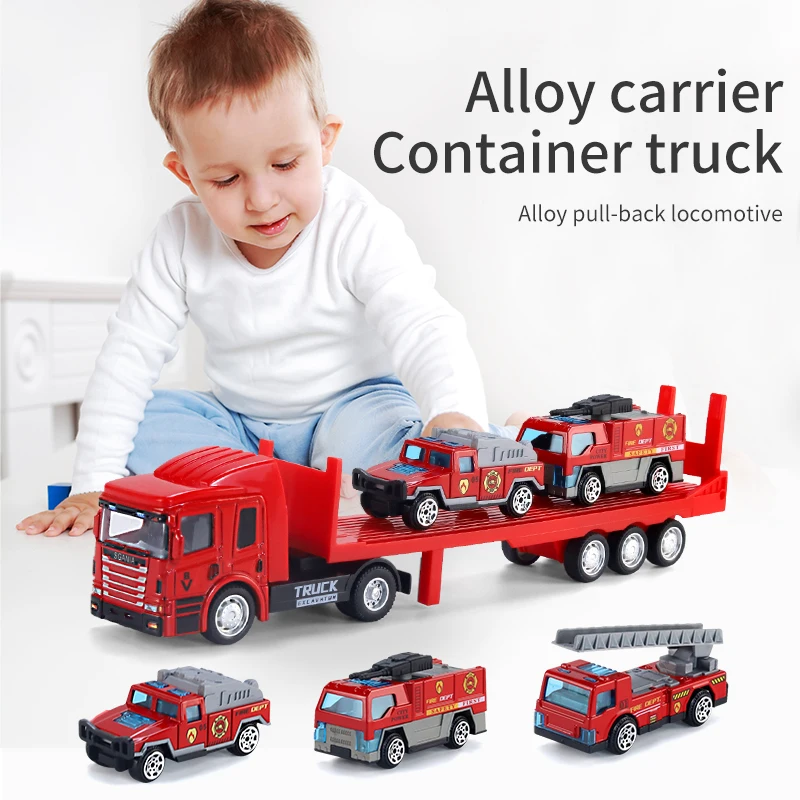 Alloy Big Truck Container Car Children\'s Toy Car Racing Boy Toy Halloween Thanksgiving Christmas Gift