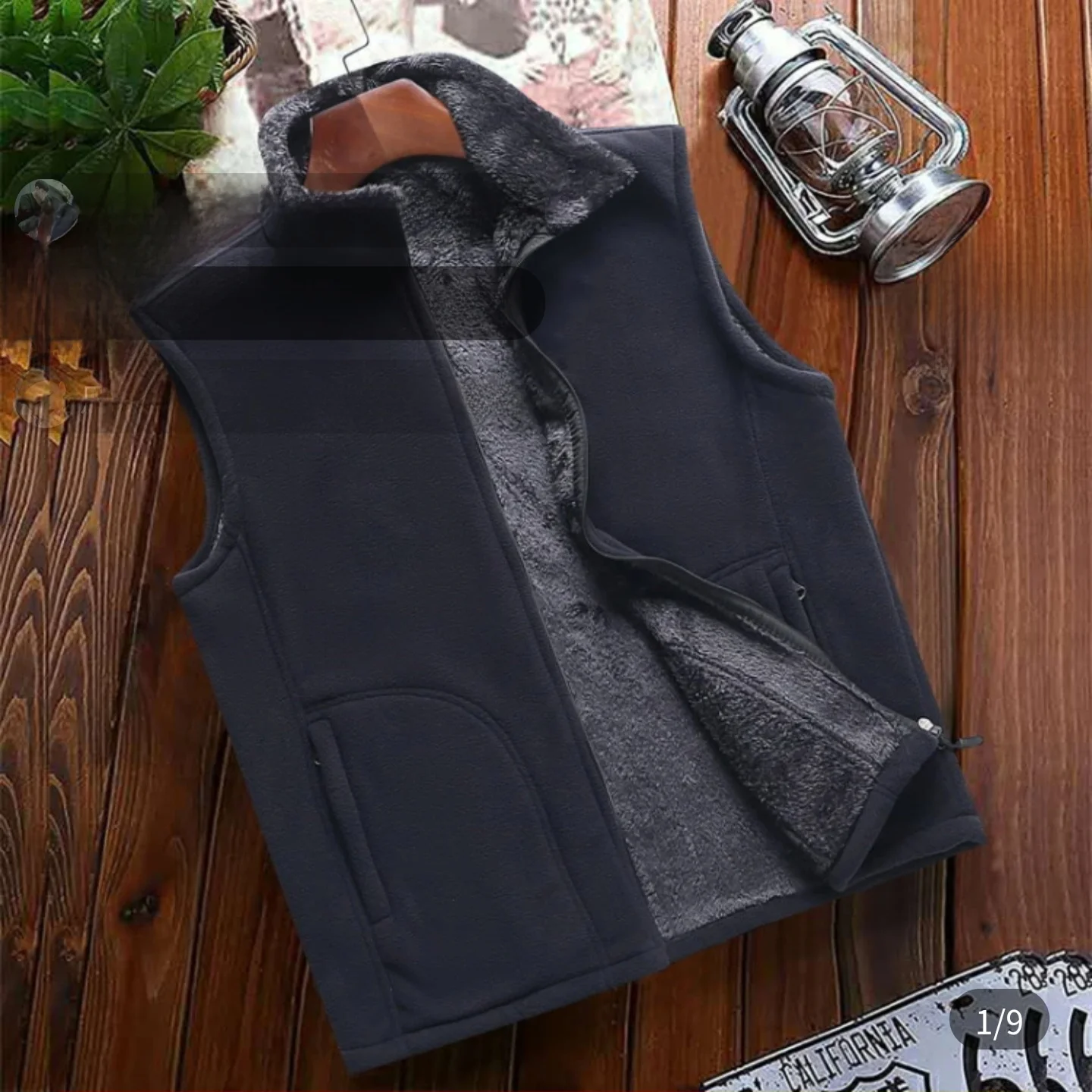 

Warm Fce Lined Stand Collar Vest Jaet for Men Mid-aged And ly Thi Winter Outerwear Faionable Urban Sle