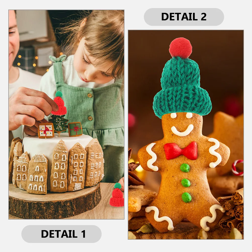 

100Pcs Tiny Hats Mini Christmas Knit Hats Diy Craft Accessories For Dolls And Decorative Purposes