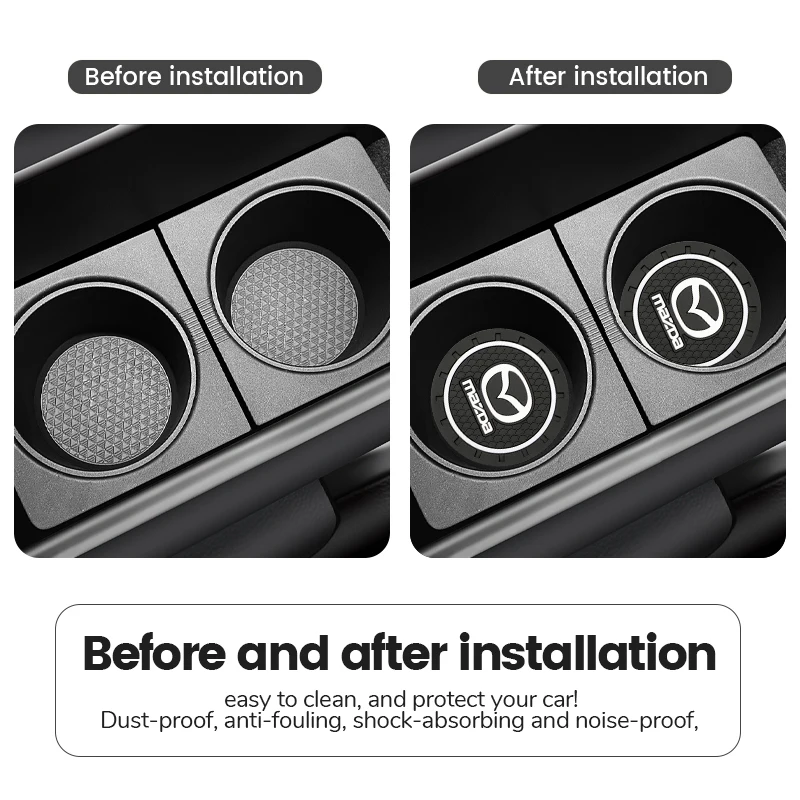 2pcs Car Auto Water Cup Slot Non-Slip Mat Accessories For Mazda 2 3 5 6 Axela Atenza Speed 6 CX3 CX4 CX5 CX7 CX8 CX9 MS Demio