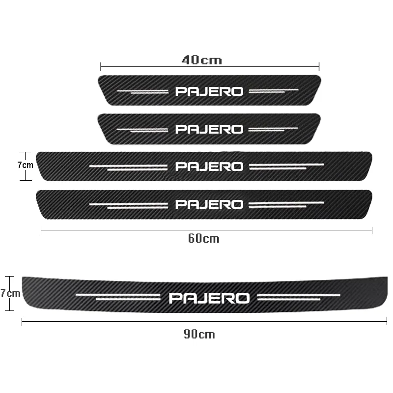 Car Door Threshold Scuff Plate For Pajero 2 3 4 Sport 2011-2022 2023 Carbon Fiber Car Trunk Rear Bumper Stickers Car Accessories image 3