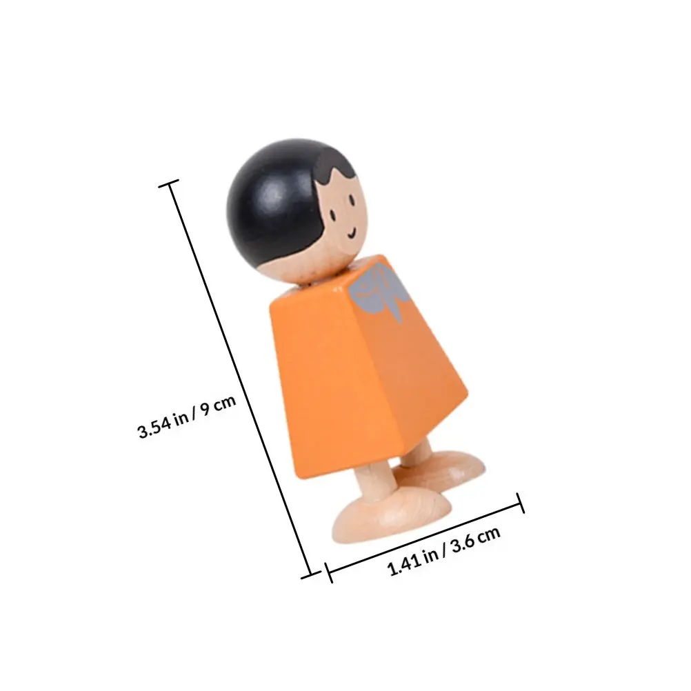 1 set di piccoli pupazzi in legno per bambini, per l'educazione precoce cognitiva sulle relazioni familiari, giocattolo con blocchi di personaggi