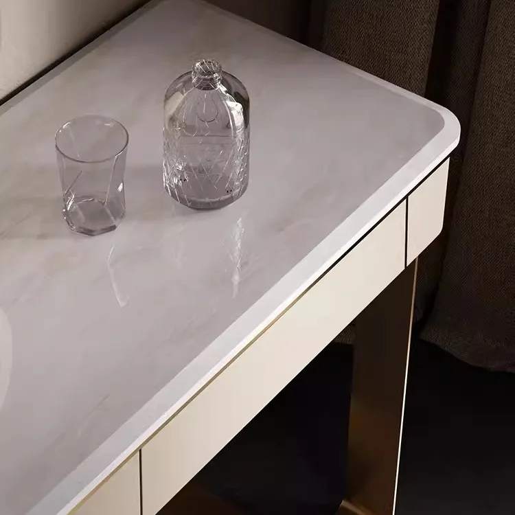 Toeletta in stile italiano leggero e lussuoso, toeletta moderna in marmo semplice e di fascia alta