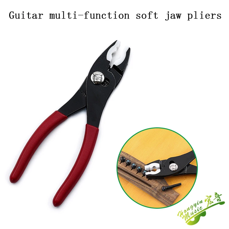 HUATOOL Multifunctional Guitar Bridge Pin Puller Pliers, Soft Grip String Cone Remover Tool for Instrument Repair and Luthier Ma